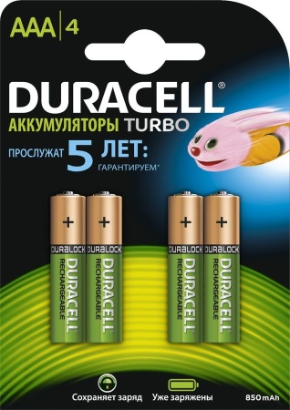 Акк-ры  ААA 4 шт. Duracell HR03-4BL AAA NiMH 850mAh (4шт) фото