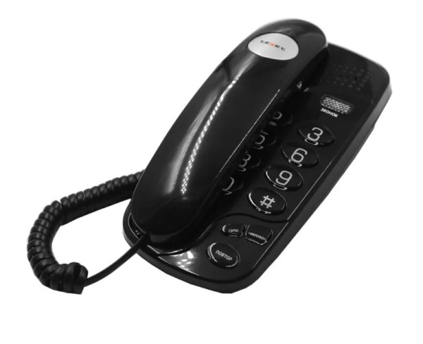 Телефон проводной TEXET TX-238 черный фото