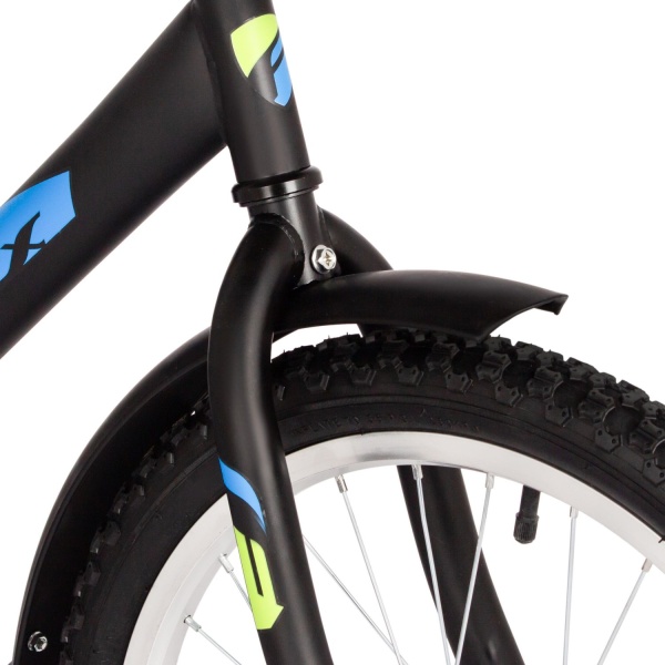 (м) Велосипед детский FOXX 20"203SIMPLE.BK5 чёрный, сталь, тормоз нож, крылья, багажник, полная защ. фото