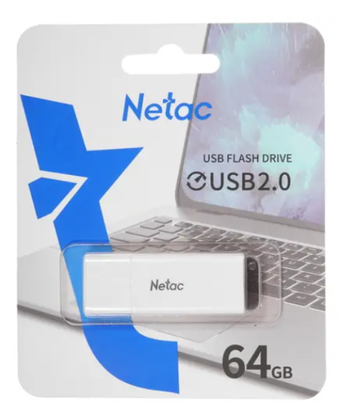 USB флеш-накопитель 64Gb Netac U185 белый USB 2.0 (NT03U185N-064G-20WH) фото