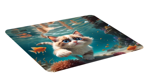 Коврик для мыши Cactus Fish Cat рисунок 300x250x3мм (CS-MPC-D15M) фото