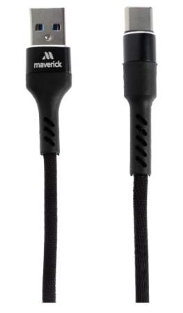 Кабель USB - Type-C "Maverick" C4 1,2м текстиль/металл серый фото