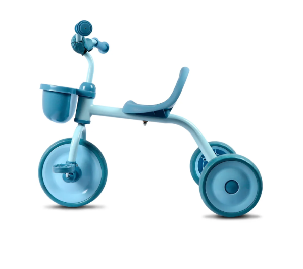 (м) Велосипед детский 3-х колесный City-Ride CH-B3-00BL на пластиковых колесах 10/8 в/к. Корзинка сп фото