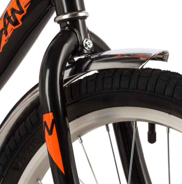 (м) Велосипед детский NOVATRACK 20"203URBAN.BK22 чёрный, защ А-тип, тормоз ножной, крылья и багаж хр фото