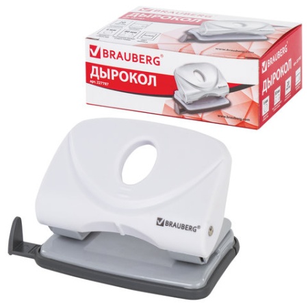 Дырокол BRAUBERG до 20 л."Original", белый, 227787 фото