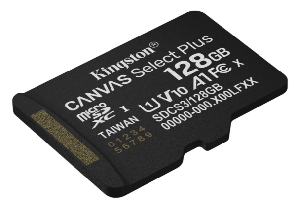 Карта памяти MicroSD 128GB Kingston Class 10 Canvas Select Plus A1 U1 V10 (150 Mb/s) (SDCS3/128GBSP) фото