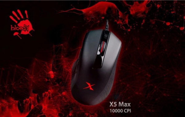 Мышь A4 Tech Bloody X5 Max черный оптическая (10000dpi) USB (9but) фото