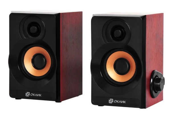 Колонки Оклик OK-161 2.0 черный/вишня 6Вт купить ЦИТ Колонки Оклик OK-161 2.0 черный/вишня 6Вт фото