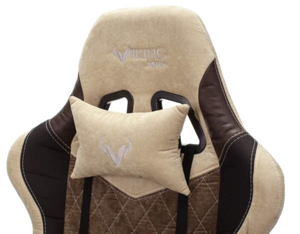 Кресло игровое Zombie VIKING 7 KNIGHT Fabric коричневый/бежевый ткань/эко.кожа с подголов. крестов.  фото