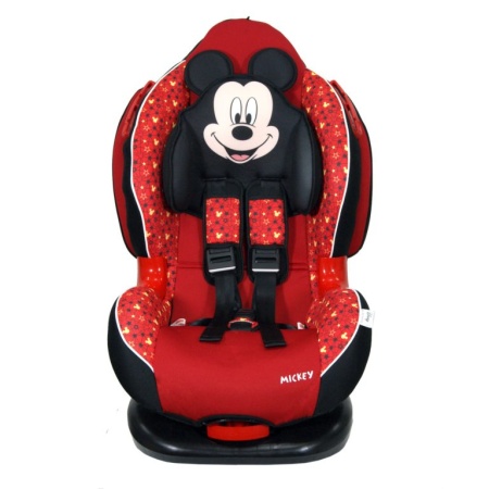 Автокресло десткое SIGER KRES2662 Микки Маус звезды красный, серия DISNEY, Кокон ISOFIX, гр. I/II фото