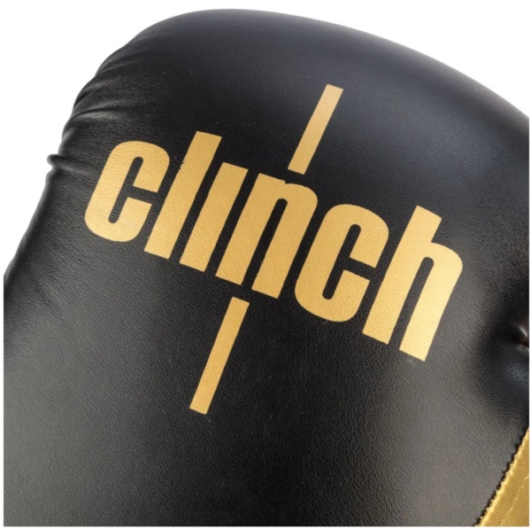 Перчатки боксерские Clinch Aero 2.0 черно-золотые (вес 8 унций) C136 фото