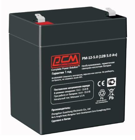 Аккумулятор Powercom PM-12-5.0 12V/5AH фото