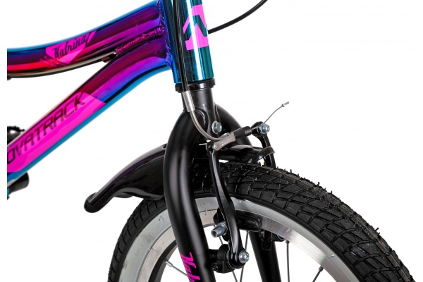 (м) Велосипед детский NOVATRACK 16"167AKATRINA1V.GVL22  алюм., фиолет.металлик, полная защ.цепи, V-b фото