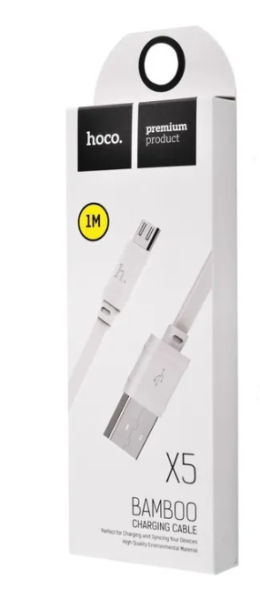 Кабель USB - MicroUSB HOCO X5 Bamboo 1м плоский белый (6957531040071) купить ЦИТ Кабель USB - MicroUSB HOCO X5 Bamboo 1м плоский белый (6957531040071) фото