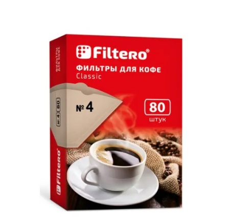 Фильтры для кофеварок Filtero №4/80, неотбеленные фото